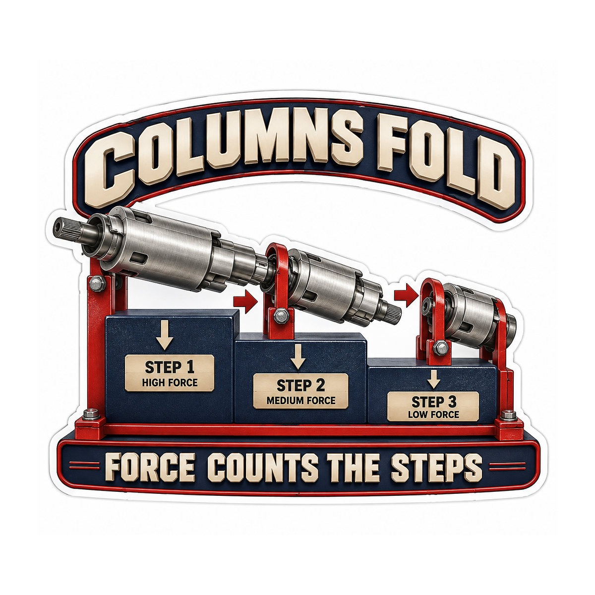 Steering Column Force Step Demonstrator Vinyl Sticker Decal