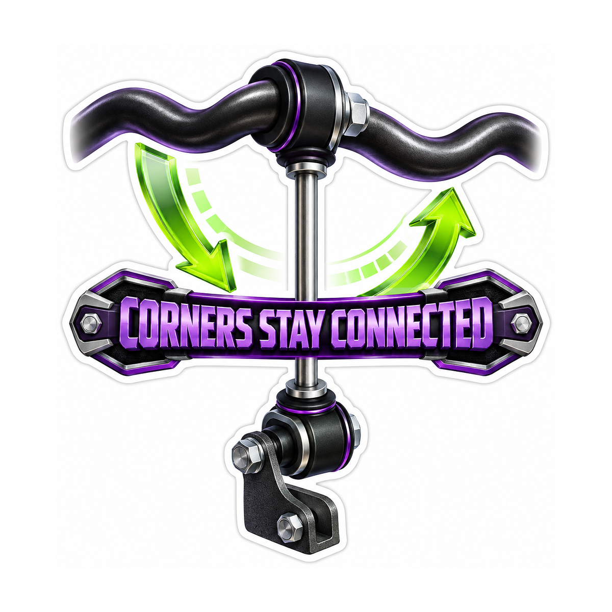 Sway Bar Link Corners Connected Vinyl Sticker Decal
