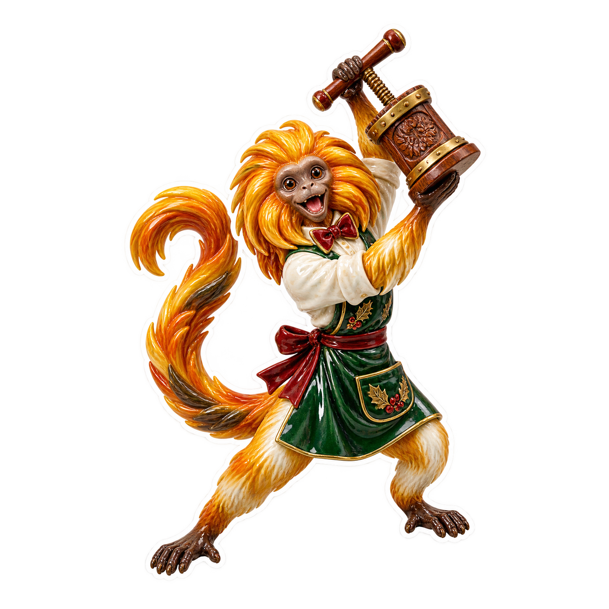 Parian Porcelain Tamarin Panforte Nut Press Vinyl Sticker Decal