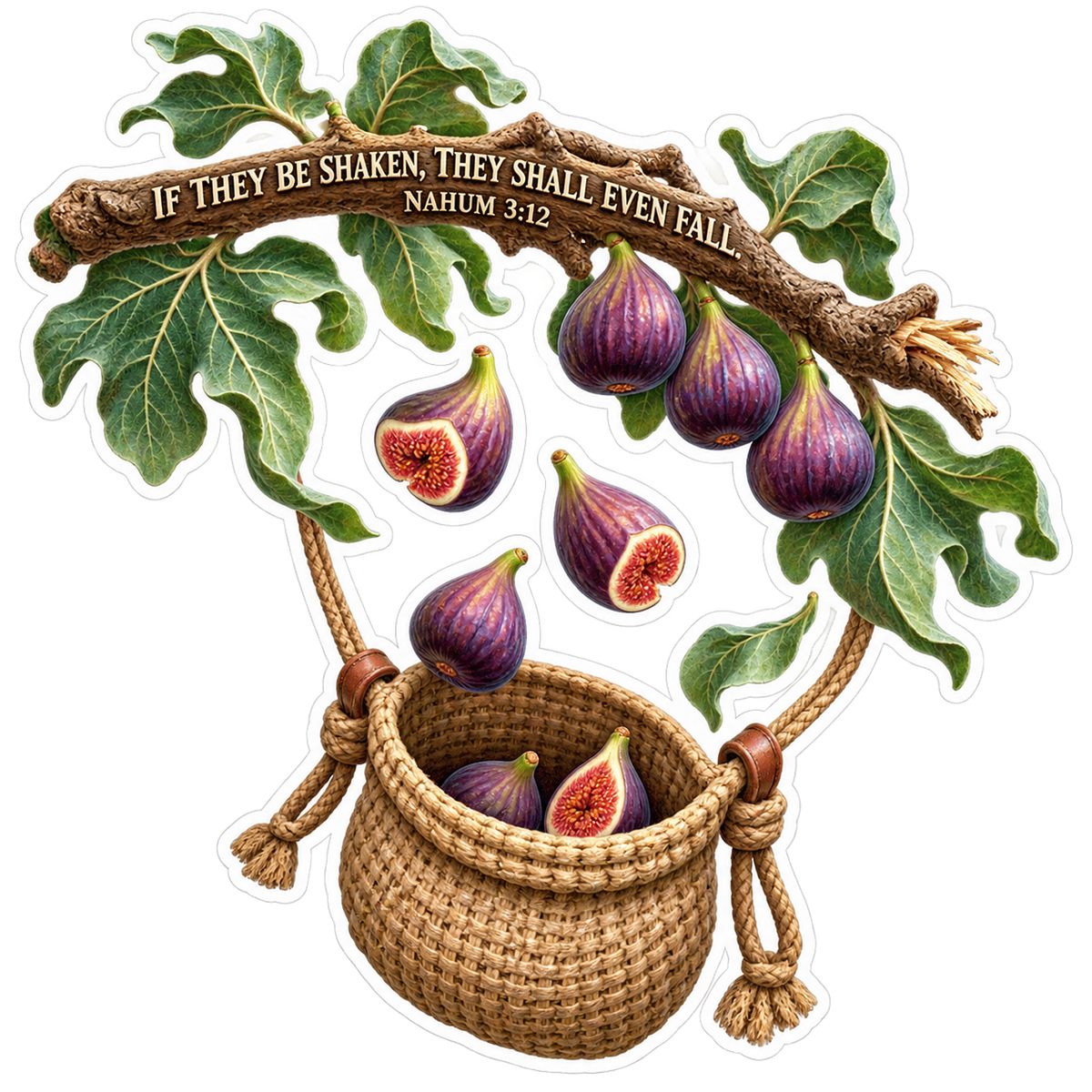 Bible Nahum 3 12 Shaken Fig Branch Vinyl Sticker Decal