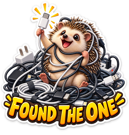 Found the One Hedgehog among Cables Vinyl Sticker Decal