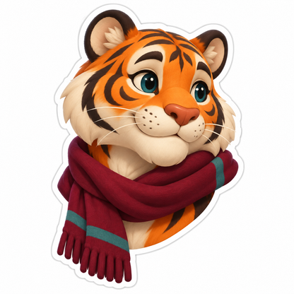 Gentle Orange Tiger Head Vinyl Sticker Decal