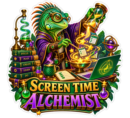 Screen Time Alchemist Iguana Vinyl Sticker Decal
