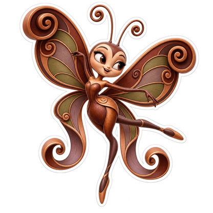 Cello Scroll Twirl Butterfly Vinyl Sticker Decal