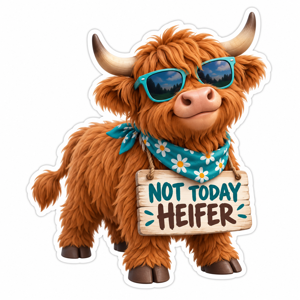 Not Today Heifer Vinyl Sticker Decal