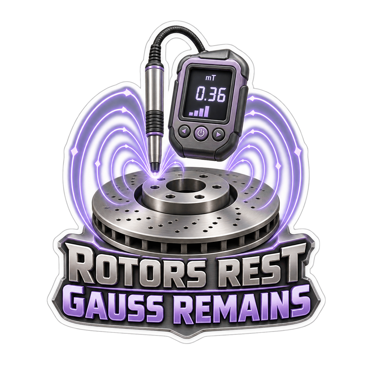 Brake Rotor Residual Magnetism Gaussmeter Vinyl Sticker Decal