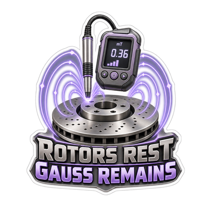 Brake Rotor Residual Magnetism Gaussmeter Vinyl Sticker Decal