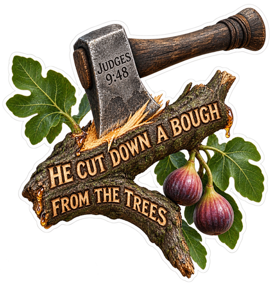 Bible Judges 9 48 Axe Fig Bough Vinyl Sticker Decal