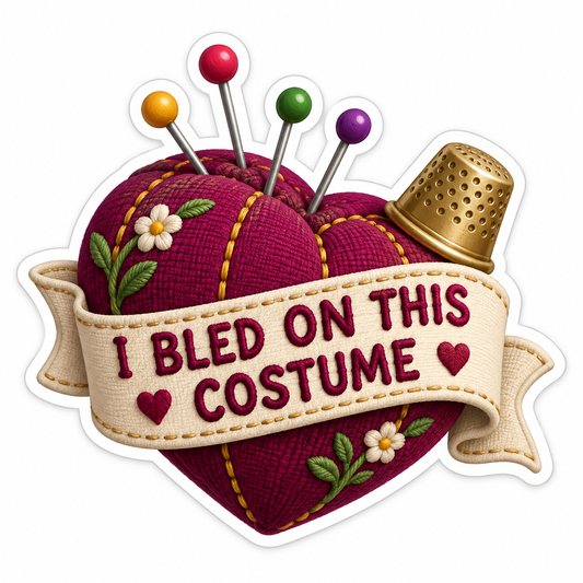 I Bled On This Costume Vinyl Sticker Decal