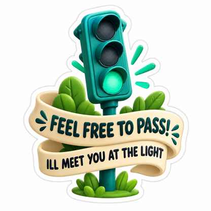 Feel Free To Pass! Ill Meet You At The Light Vinyl Sticker Decal