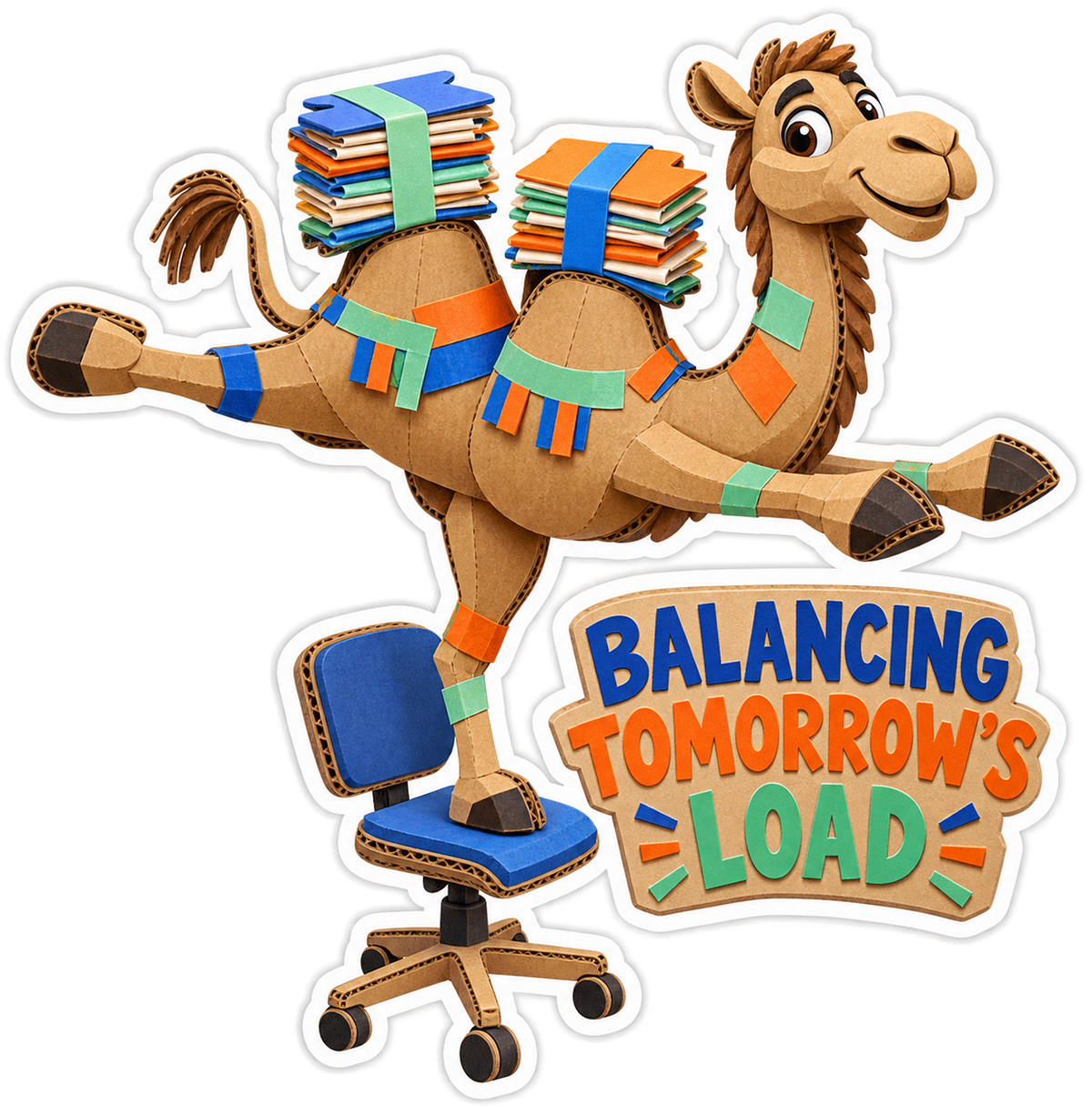 Balancing Tomorrow's Load Camel Books Vinyl Sticker Decal
