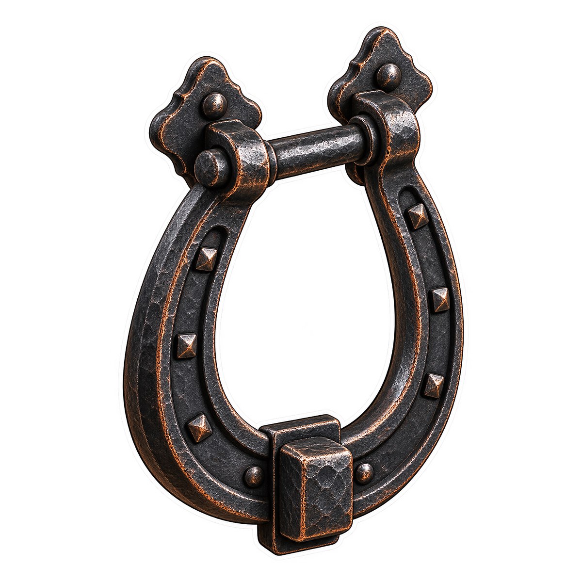 Door Knockers Wrought Iron Horseshoe Loop Vinyl Sticker Decal