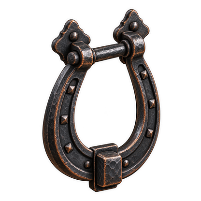 Door Knockers Wrought Iron Horseshoe Loop Vinyl Sticker Decal