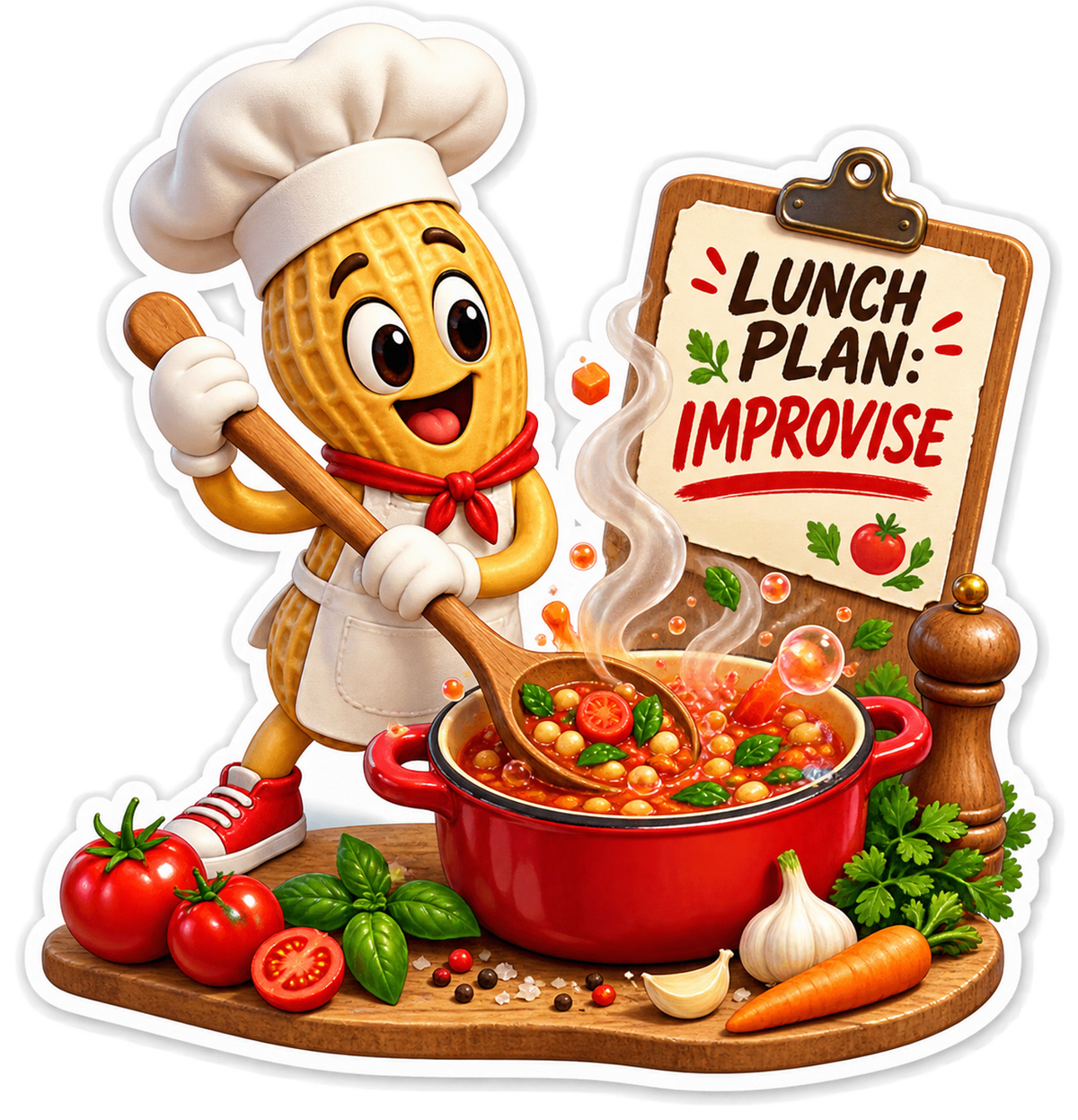 Lunch Plan Improvise Pasta Chef Vinyl Sticker Decal