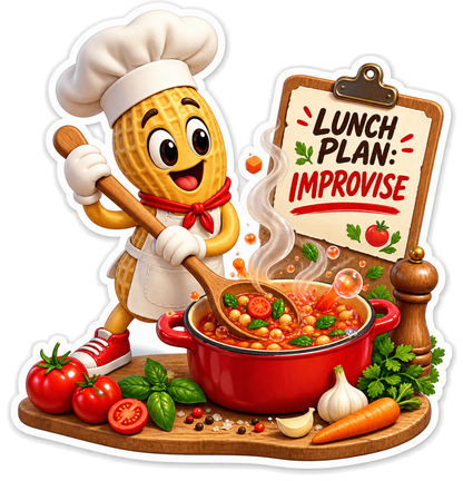 Lunch Plan Improvise Pasta Chef Vinyl Sticker Decal