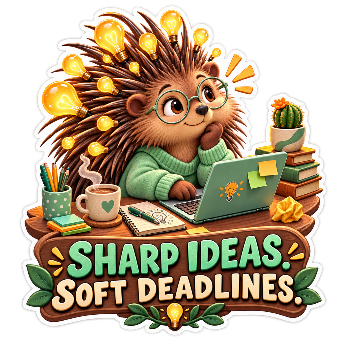 Sharp Ideas Porcupine Vinyl Sticker Decal