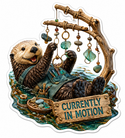 Currently in Motion Otter Baby Mobile Vinyl Sticker Decal