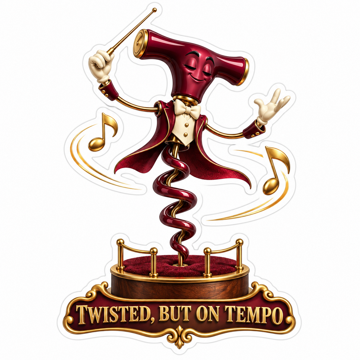 Twisted but on Tempo Corkscrew Dancer Vinyl Sticker Decal