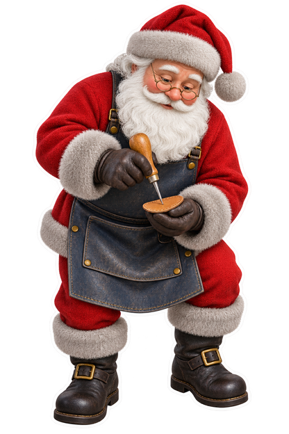Santa Antique Cobblers Peg Awl Vinyl Sticker Decal