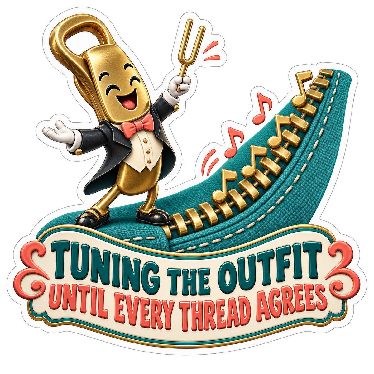 Zipper Outfit Conductor Vinyl Sticker Decal