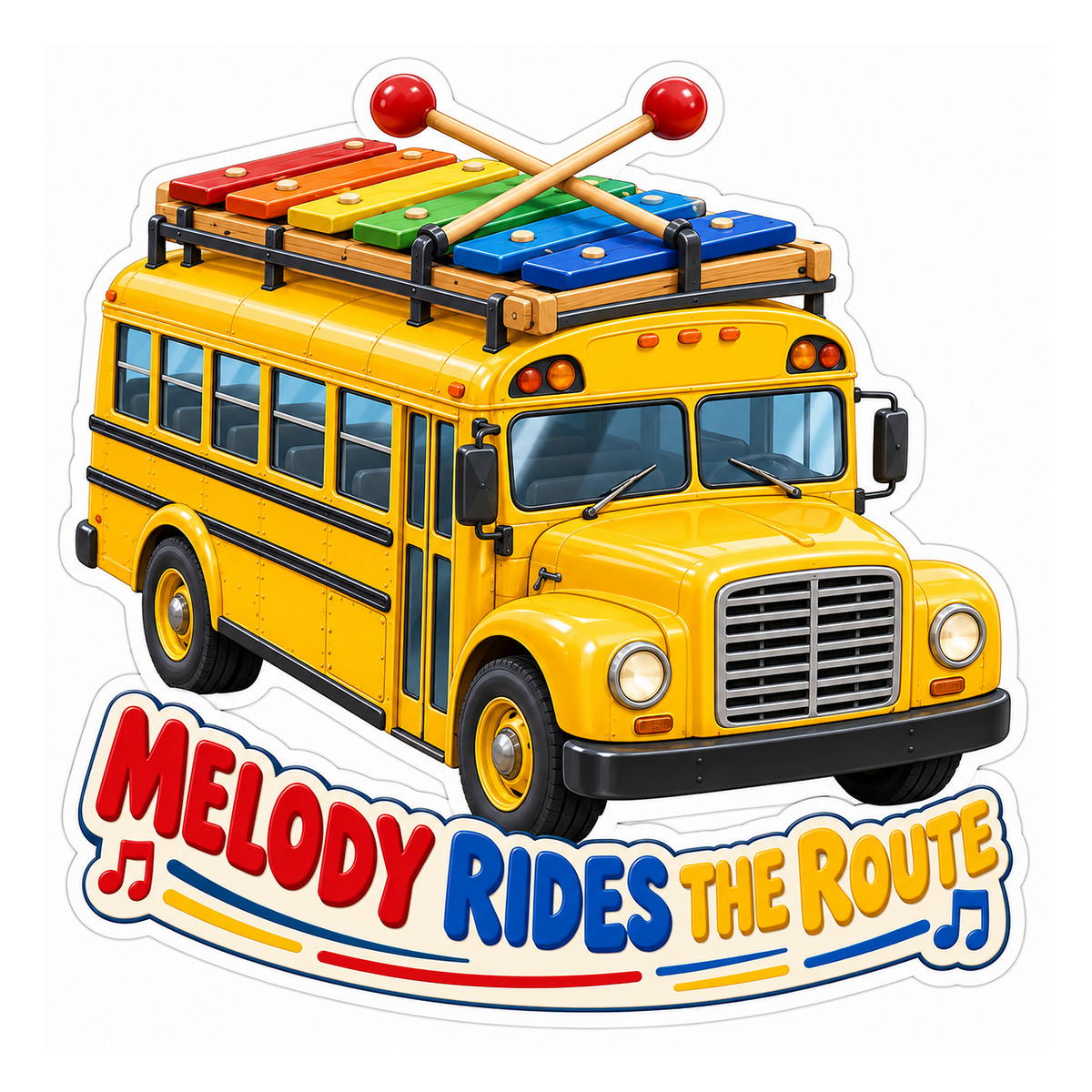 Melody Rides The Route Vinyl Sticker Decal