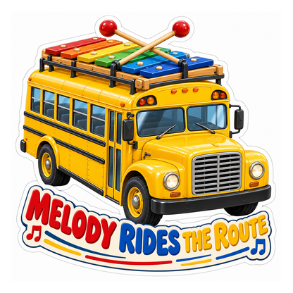 Melody Rides The Route Vinyl Sticker Decal