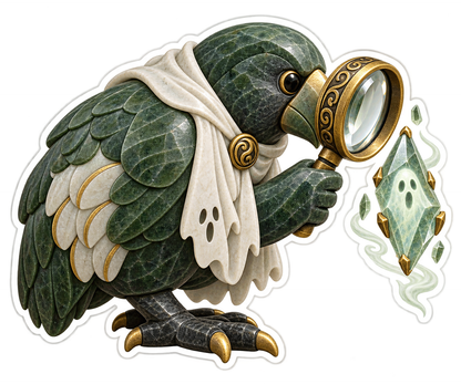 Soapstone Takahe Ghost Jewelry Loupe Curator Vinyl Sticker Decal