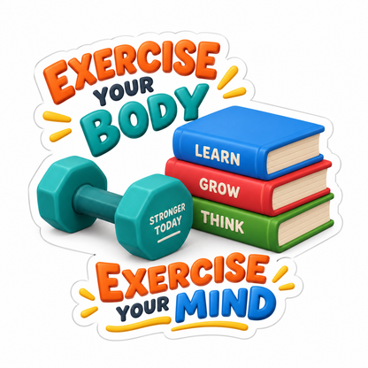Exercise Your Body Exercise Your Mind Vinyl Sticker Decal