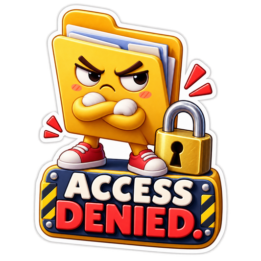 Access Denied Angry Locked Folder Vinyl Sticker Decal