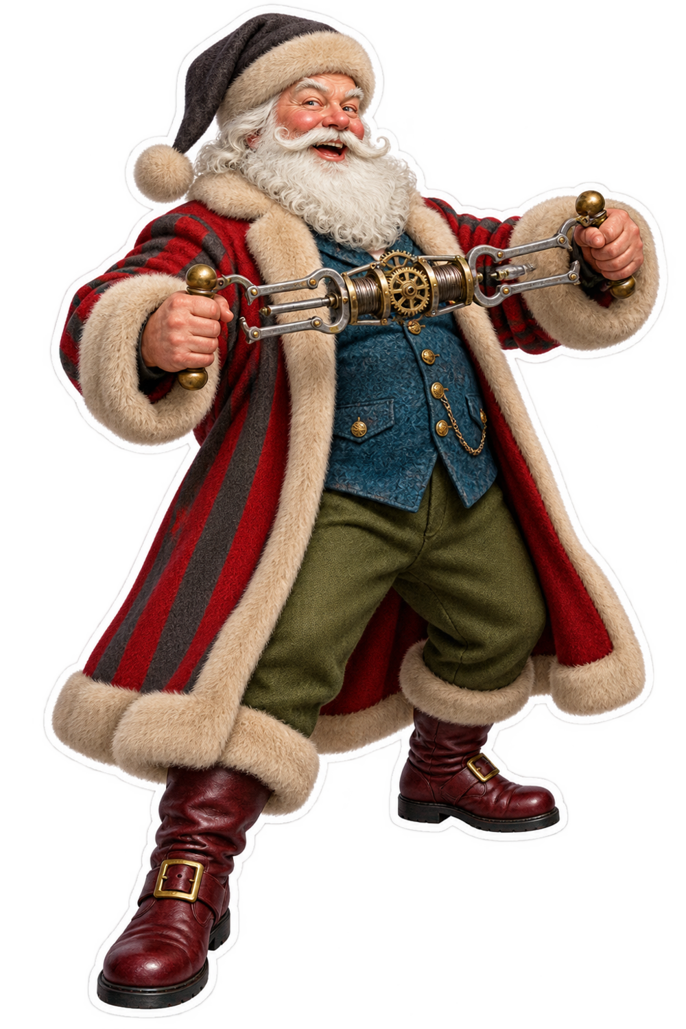 Santa Antique Steel Brass Corset Lacer Vinyl Sticker Decal