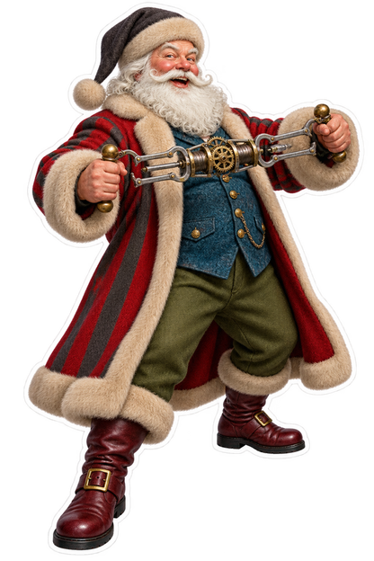 Santa Antique Steel Brass Corset Lacer Vinyl Sticker Decal