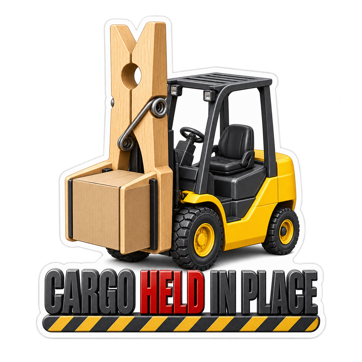 Cargo Held In Place Vinyl Sticker Decal
