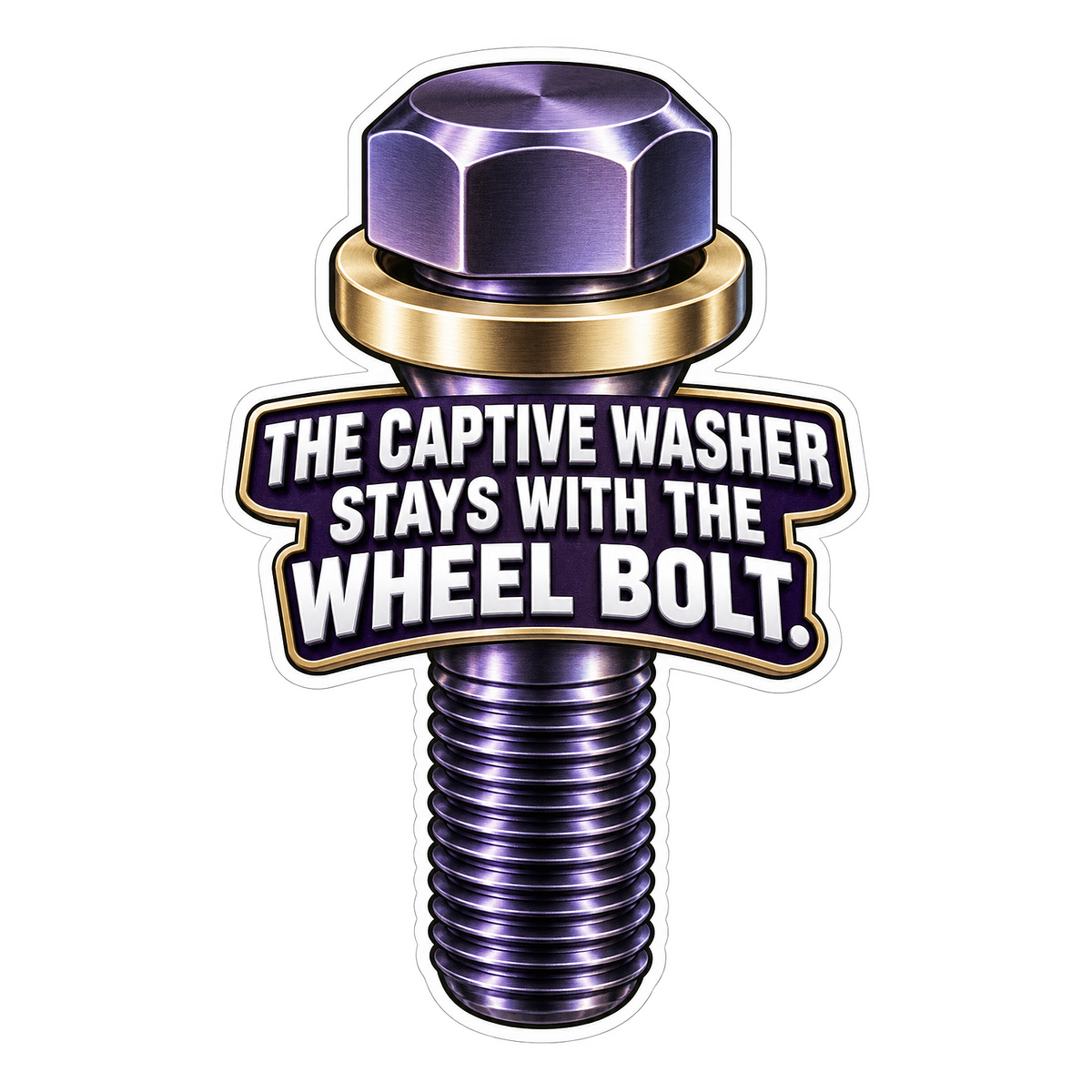 Wheel Bolt Captive Washer Vinyl Sticker Decal