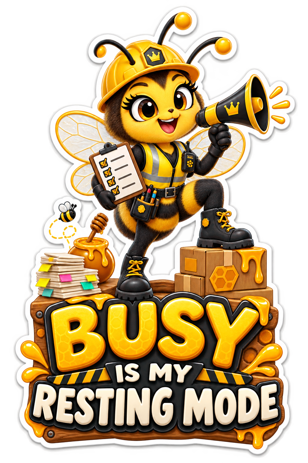 Busy Is My Resting Mode Bee Vinyl Sticker Decal
