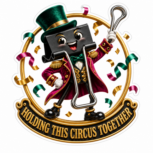 Holding This Circus Together Binder Clip Vinyl Sticker Decal