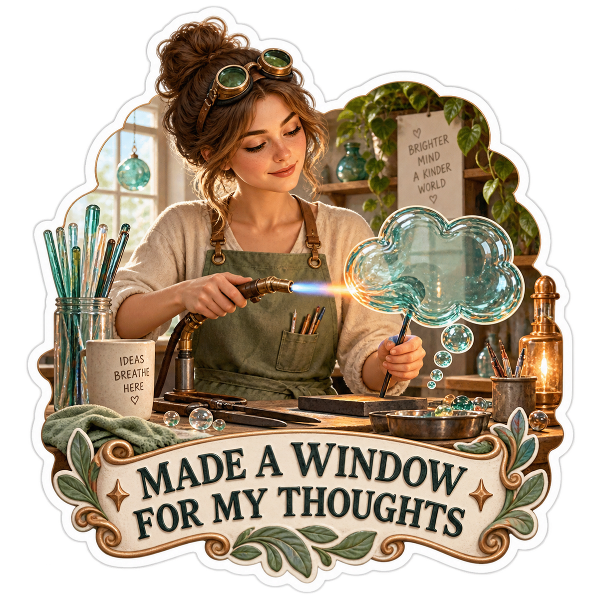 I Made a Window for My Thoughts Glassblower Vinyl Sticker Decal