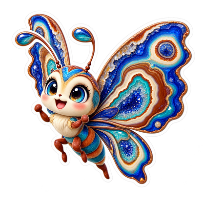 Geode Agate Cheer Butterfly Vinyl Sticker Decal