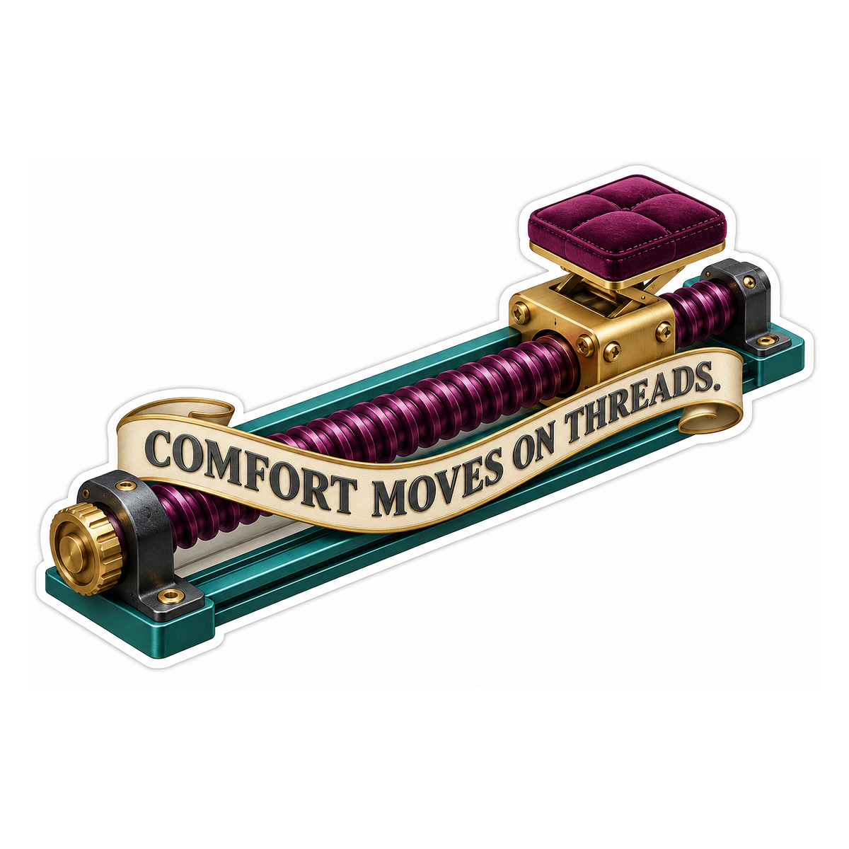 Seat Track Worm Gear Comfort Threads Vinyl Sticker Decal