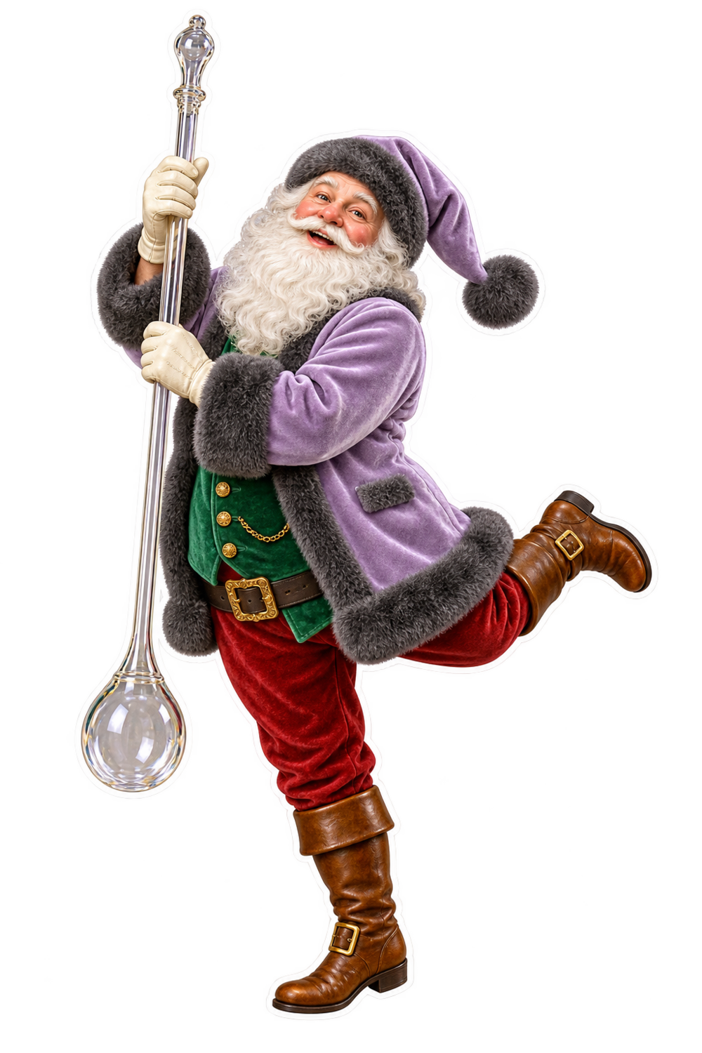 Santa Antique Hand Blown Glass Toddy Lifter Vinyl Sticker Decal