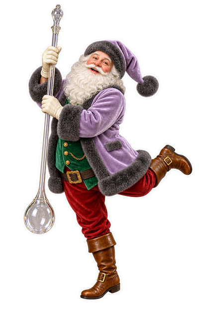 Santa Antique Hand Blown Glass Toddy Lifter Vinyl Sticker Decal
