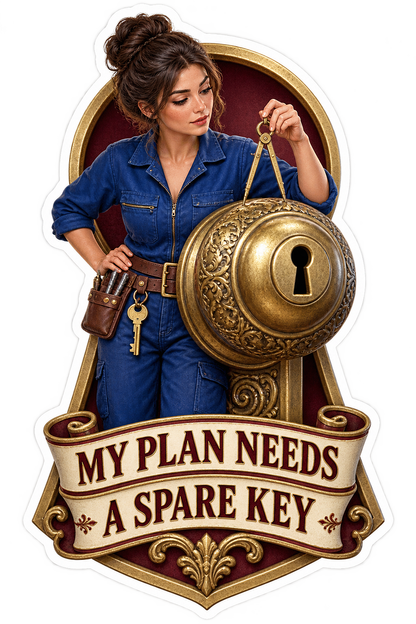 My Plan Needs a Spare Key Woman Lock Vinyl Sticker Decal