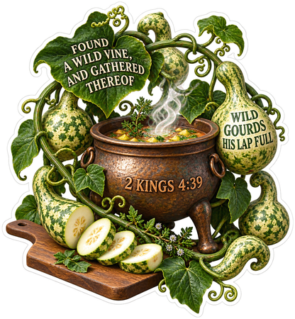 Bible Wild Gourds Pottage 2 Kings 4 39 Vinyl Sticker Decal