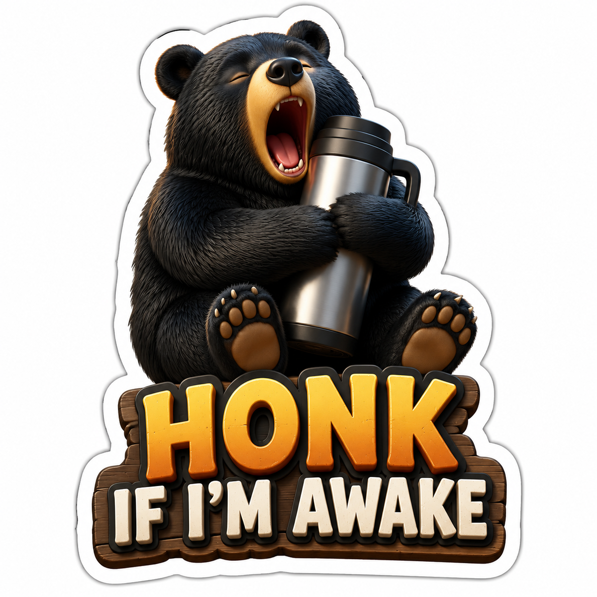Honk If Awake Vinyl Sticker Decal