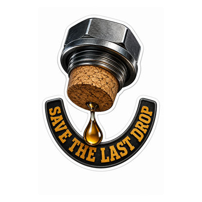 Oil Pan Drain Plug Wine Cork Vinyl Sticker Decal