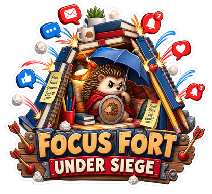 Focus Fort under Siege Hedgehog Fortress Vinyl Sticker Decal