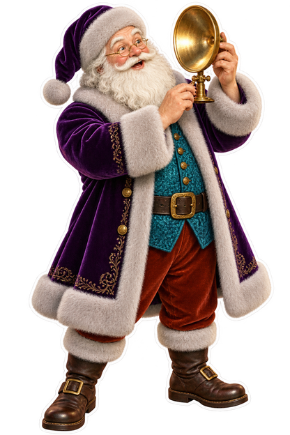 Santa Antique Brass Candle Reflector Vinyl Sticker Decal