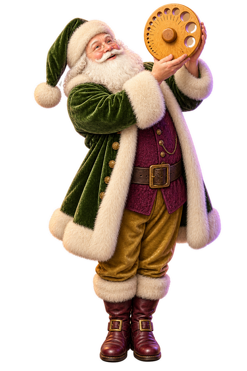 Santa Antique Boxwood Thimble Gauge Vinyl Sticker Decal