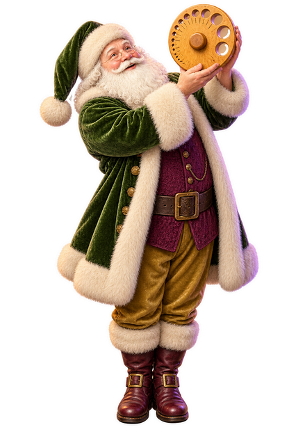 Santa Antique Boxwood Thimble Gauge Vinyl Sticker Decal