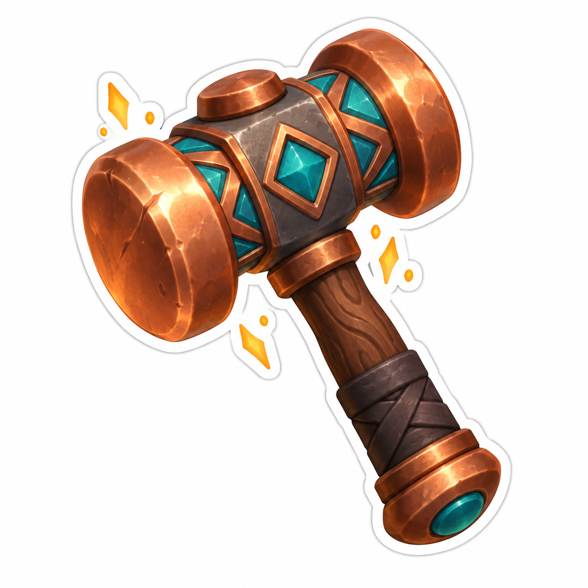 Fantasy Smith Hammer With Copper Head Vinyl Sticker Decal