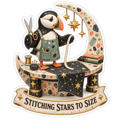 Stitching Stars to Size Puffin Tailor Vinyl Sticker Decal